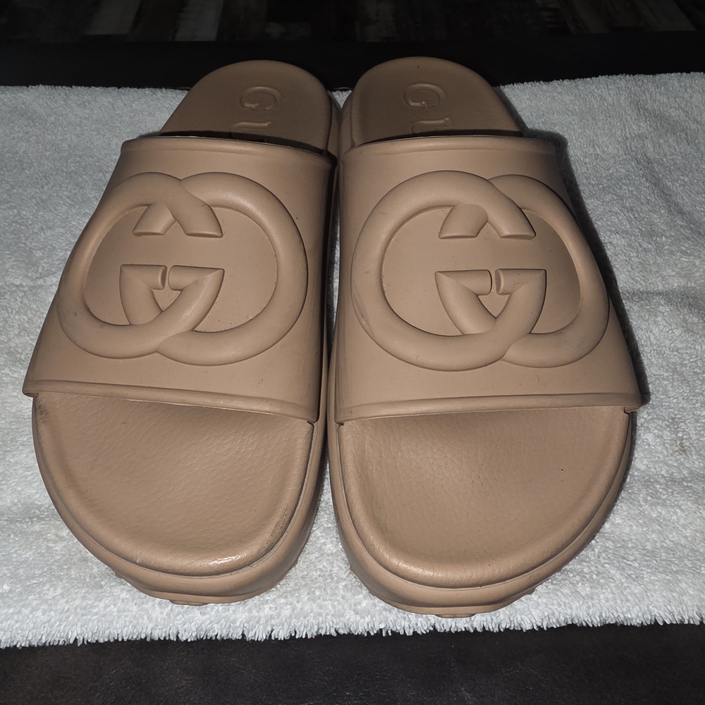 Gucci Beige Slide Sandals